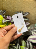 Gold Floral Stone clip on earrings