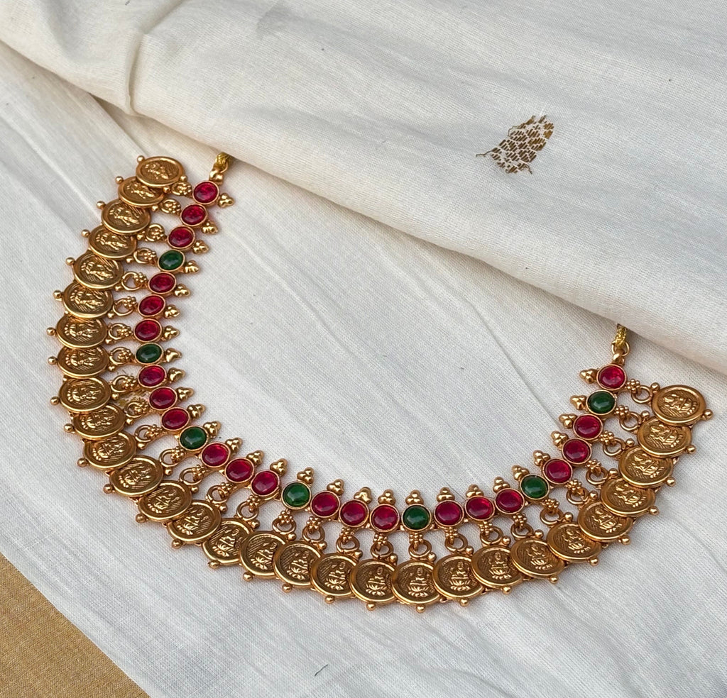 Traditional Lakshmi Coin Choker Necklace Set
