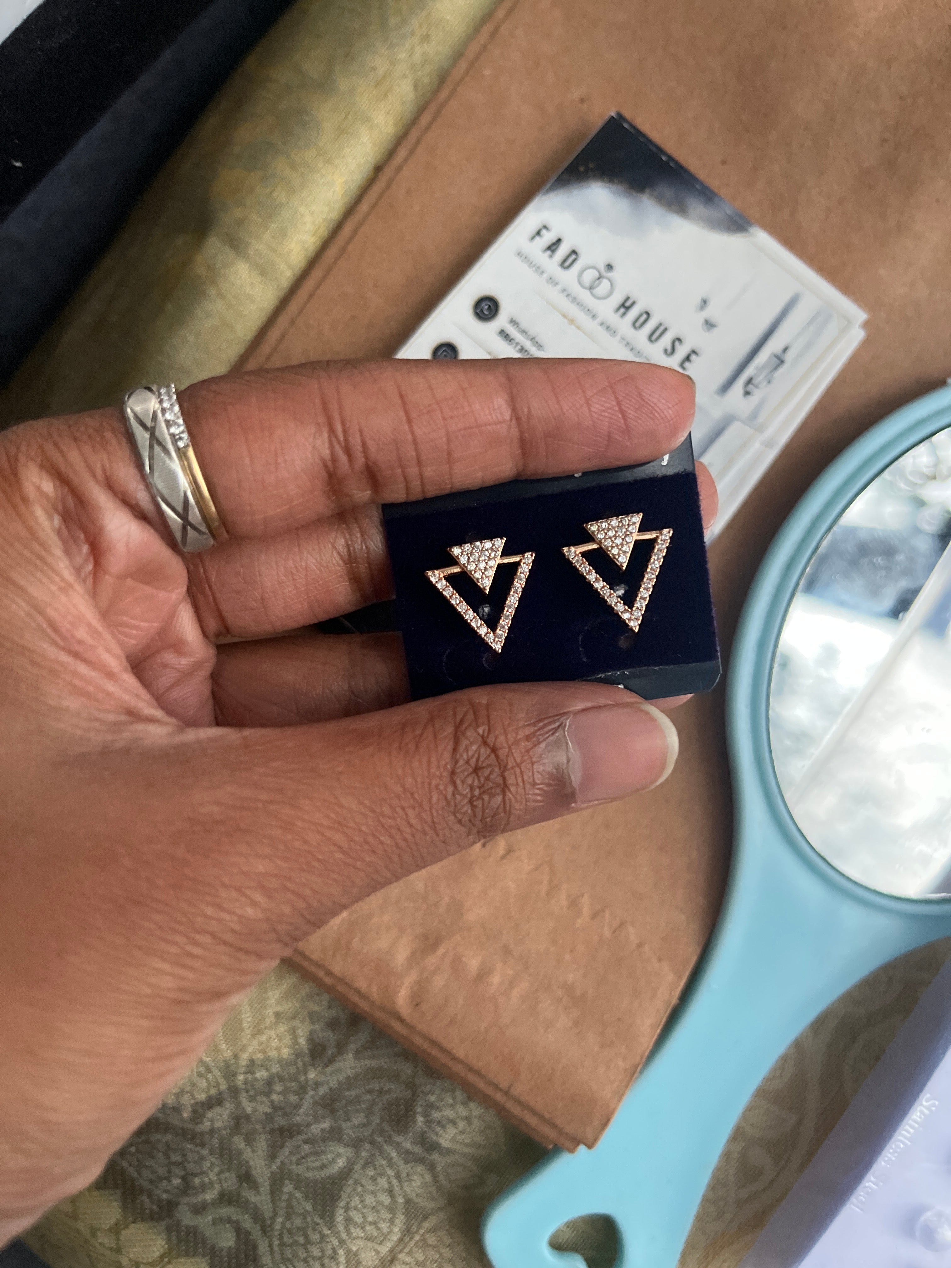 Geometric Triangle Stud Earrings