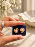 Elegant Pearl Floral Stud Earrings