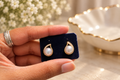 Elegant Pearl Teardrop Stud Earrings