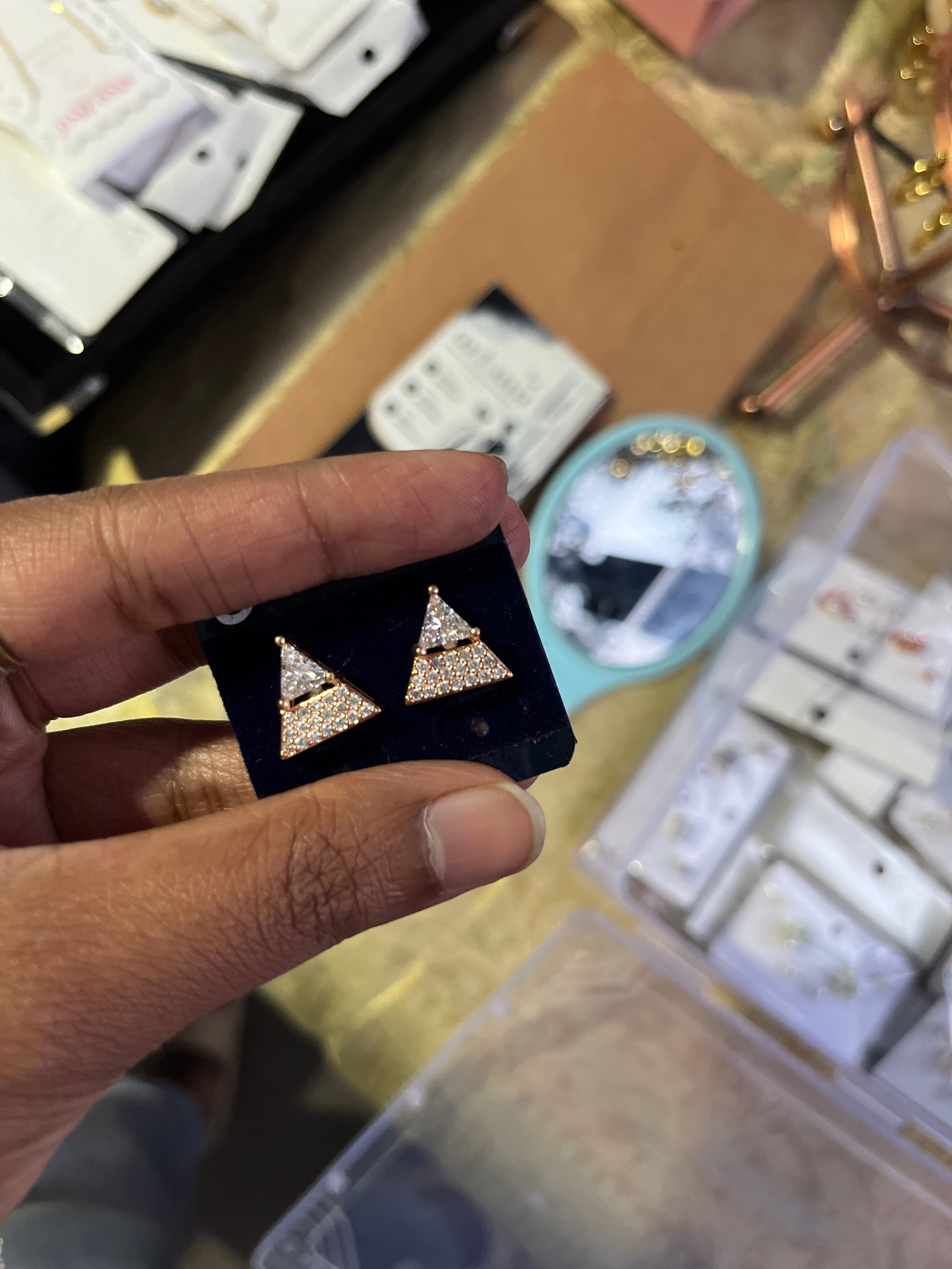 Geometric Triangle AD Stud Earrings