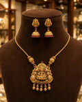 Temple Lakshmi Pendant Necklace Set