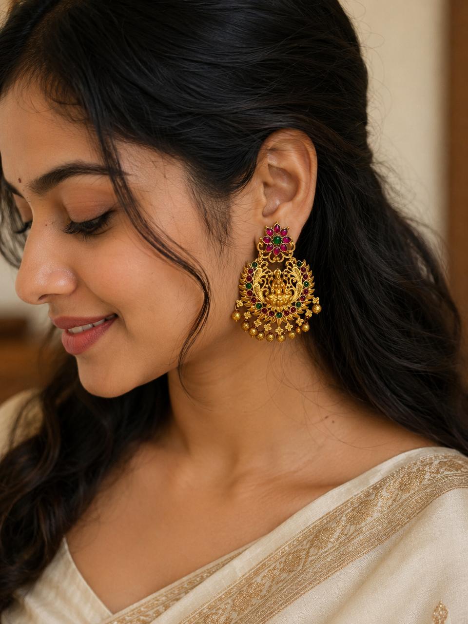 Antique Lakshmi Temple Earrings