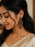 Antique Temple Jhumka Earrings – Royal Blue