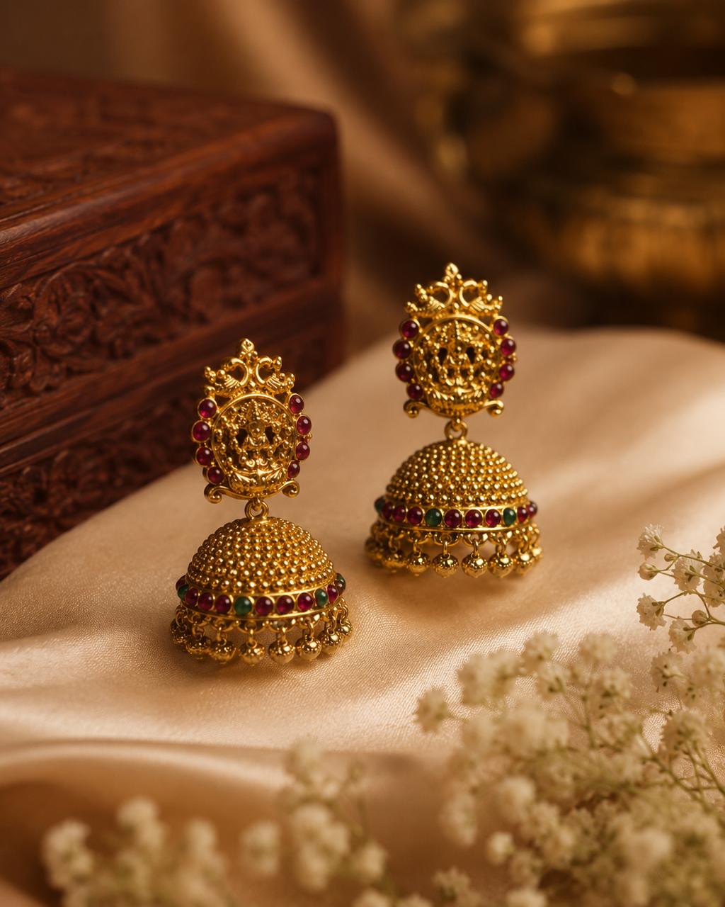 Antique Lakshmi Jhumka Earrings