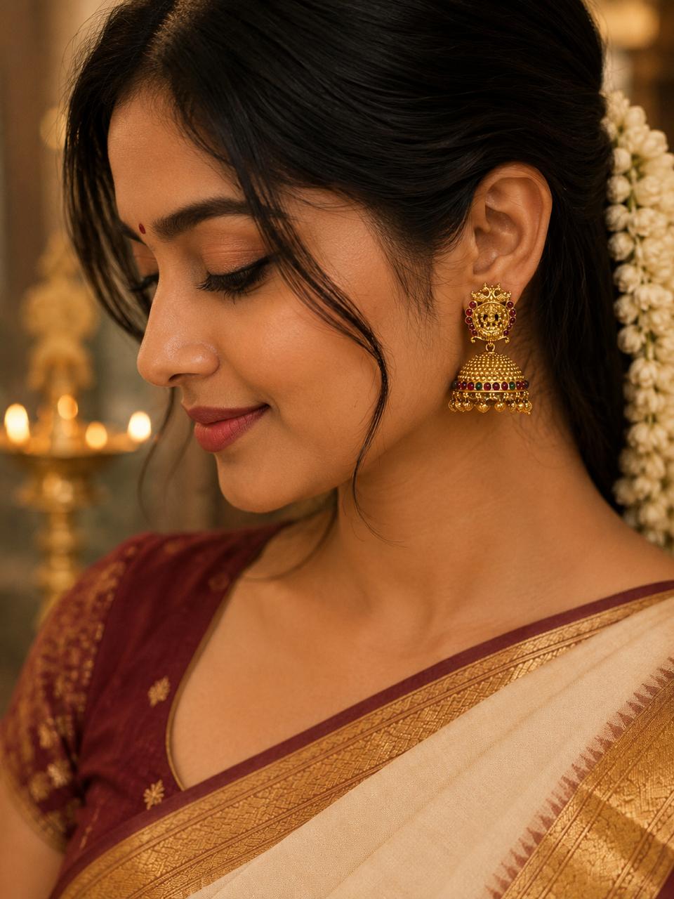 Antique Lakshmi Jhumka Earrings