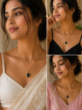 Royal Midnight Oval Pendant Necklace