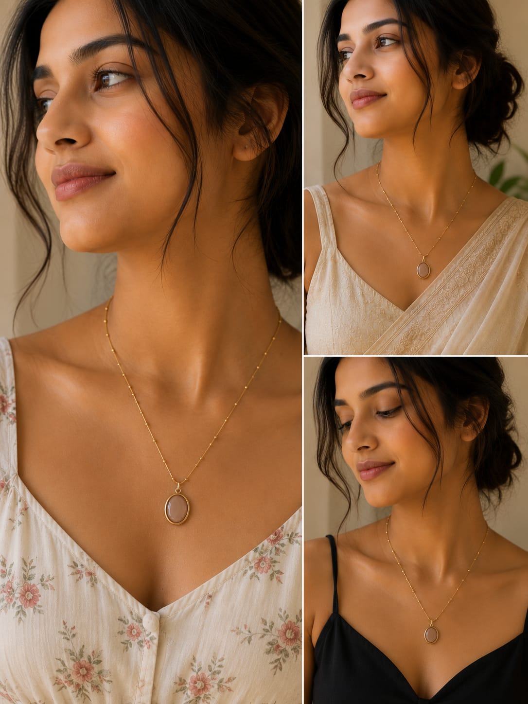 Elegant Oval Pendant Necklace