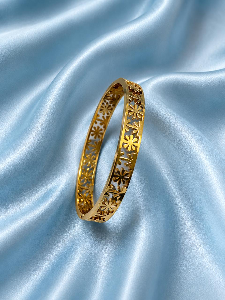 Floral Cutwork Gold-Tone Bracelet