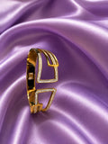 Geometric Crystal Gold-Tone Bracelet