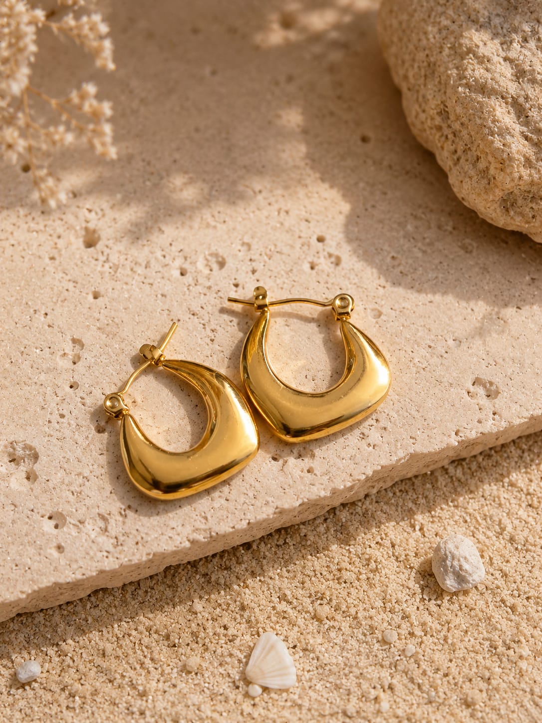 Sculpted Gold-Tone Hoop Earrings