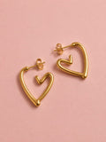 Open Heart Gold Stud