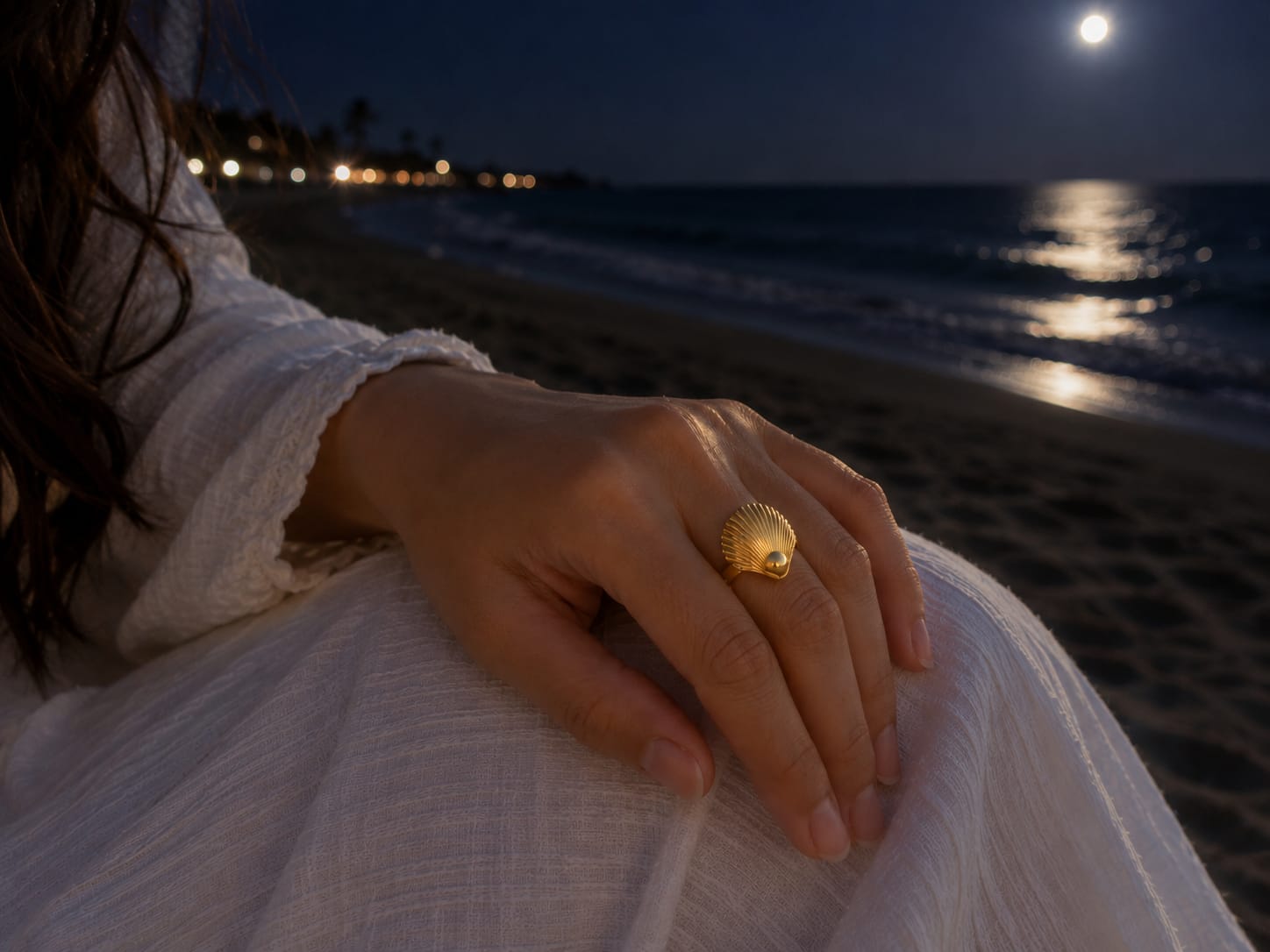 Seashell Adjustable Ring