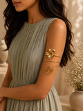 Golden Floral Spiral Arm Cuff