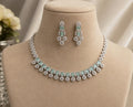 Mint Green American Diamond Necklace Set